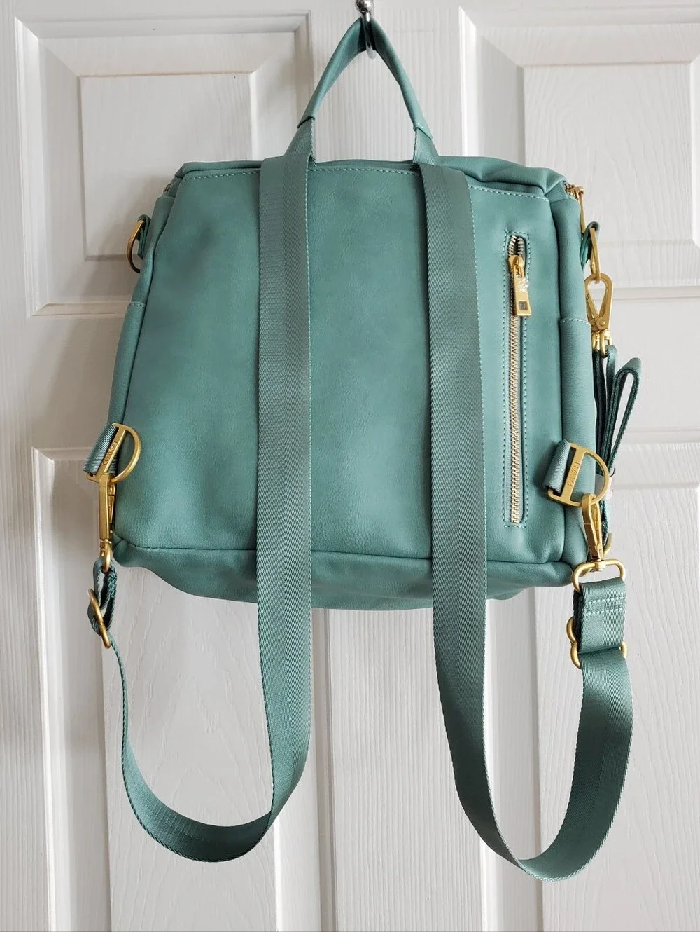Fawn Design The Mini Backpack In Turquoise Blue  Vegan Leather